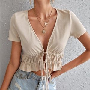 SheIn tie front crop top